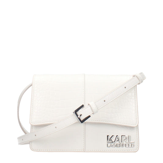 Karl Lagerfeld Polyethylene & Polyurethane Crossbody Handbag - White