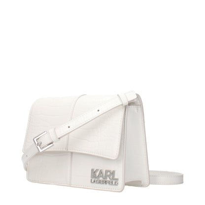 Karl Lagerfeld Polyethylene & Polyurethane Crossbody Handbag - White