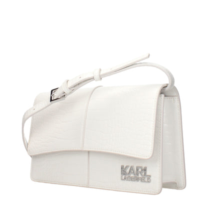 Crossbody Handbag by Karl Lagerfeld for women in polyethylene & polyurethane white features an multi-faceted design with a secure , ample , and versatile crossbody-strap & adjustable-strap for a multi-faceted finish.