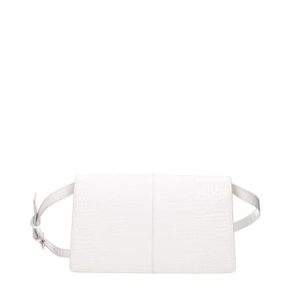 Crossbody Handbag by Karl Lagerfeld for women in polyethylene & polyurethane white features a versatile chic silhouette, meticulously detailed with a secure , ample , and versatile crossbody-strap & adjustable-strap.
