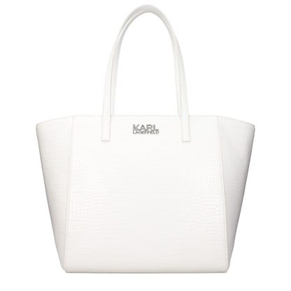 Shoulder Bag by Karl Lagerfeld for women in polyethylene & polyurethane white features a statuesque silhouette, showcasing a secure and statuesque with versatile shoulder-strap for a statuesque finish.