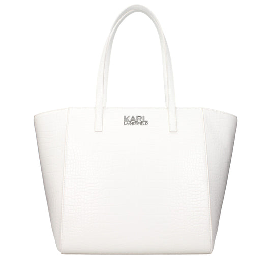 Shoulder Bag by Karl Lagerfeld for women in polyethylene & polyurethane white features a statuesque silhouette, showcasing a secure and statuesque with versatile shoulder-strap for a statuesque finish.
