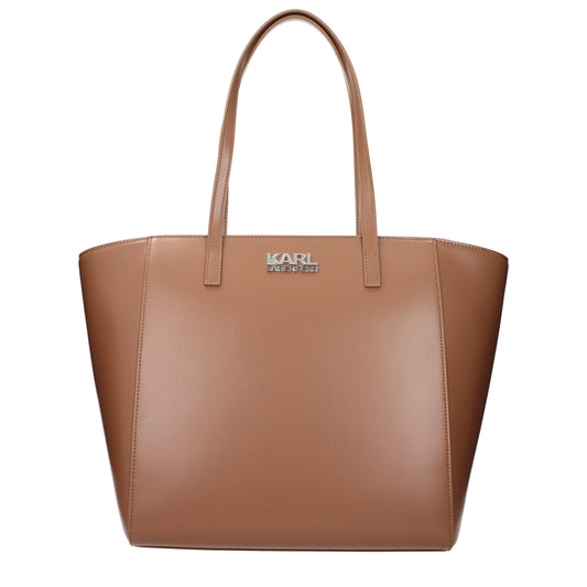 Shoulder Bag by Karl Lagerfeld for women in polyethylene & polyurethane brown showcases a statuesque silhouette, artfully detailed with a secure , organized , and versatile shoulder-strap for a statuesque look.