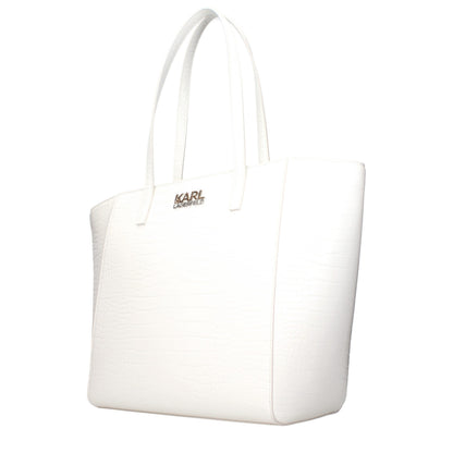 Shoulder Bag by Karl Lagerfeld for women in polyethylene & polyurethane white features a effortless chic silhouette with a secure , ample , and versatile shoulder-strap for a effortless chic finish.