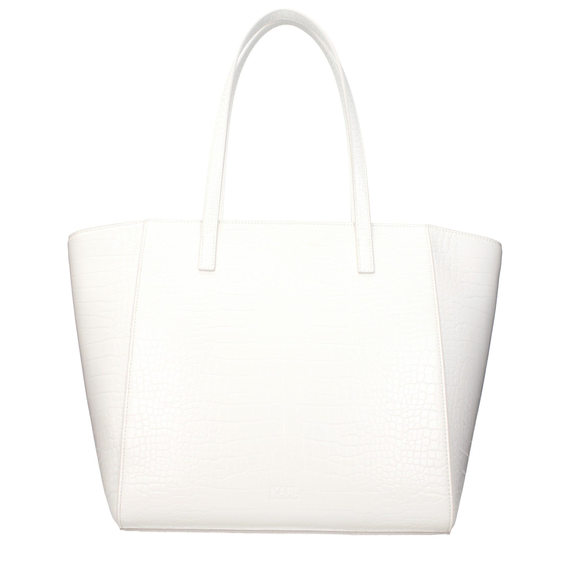 Shoulder Bag by Karl Lagerfeld for women in polyethylene & polyurethane white features a stately silhouette, showcasing a secure , ample , and stately shoulder-strap for a stately finish.