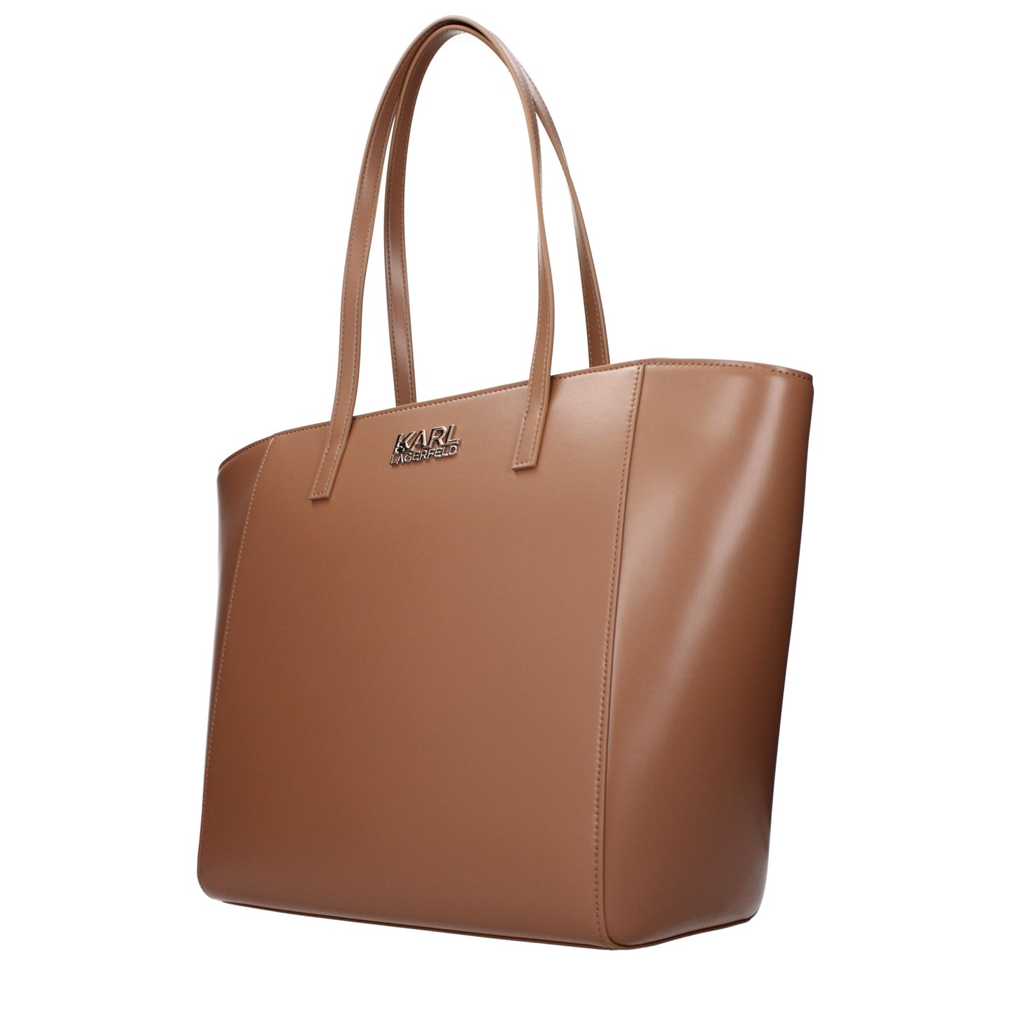 Shoulder Bag by Karl Lagerfeld for women in polyethylene & polyurethane brown presents a statuesque silhouette, showcasing a secure and statuesque with versatile shoulder-strap for a sophisticated look.