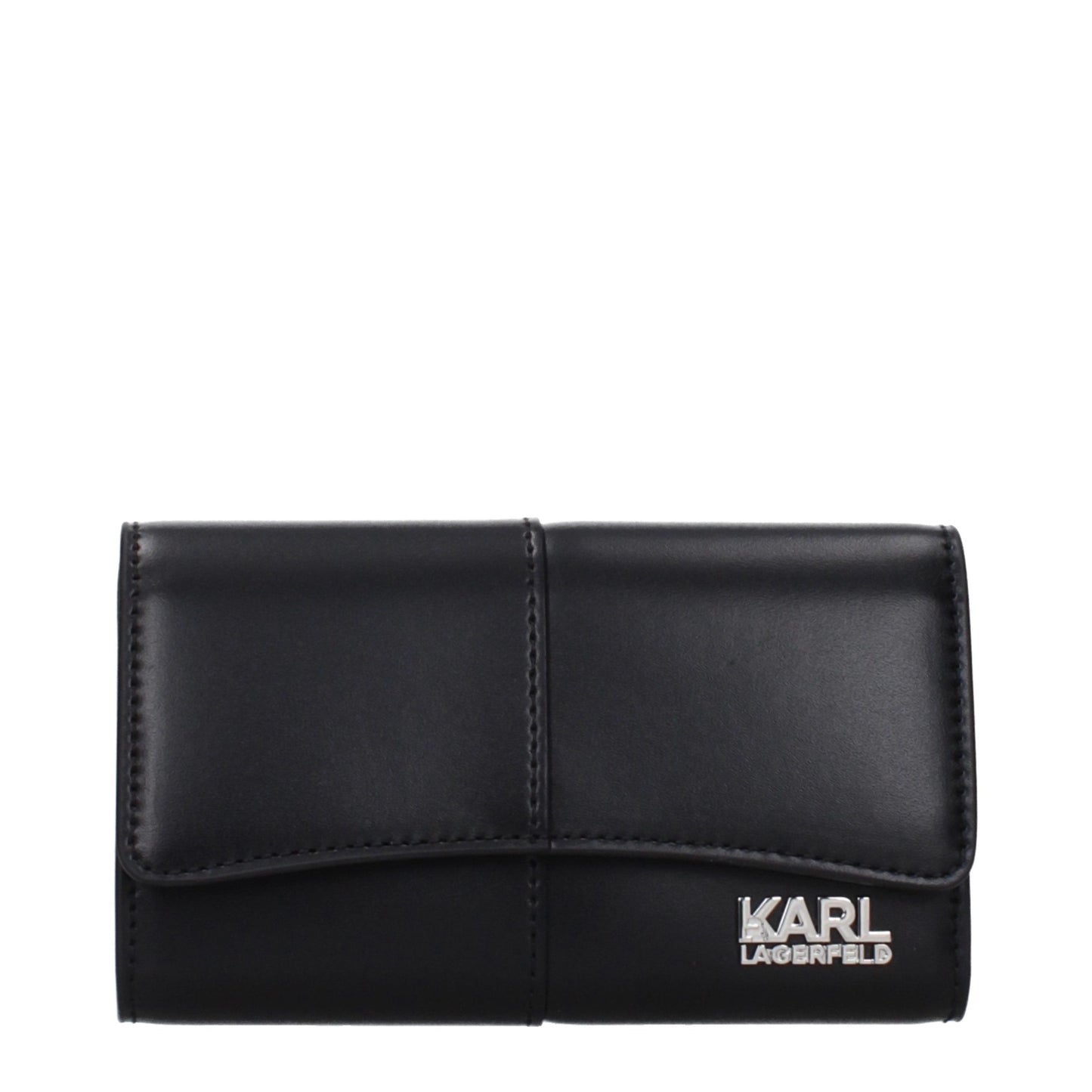 Wallet by Karl Lagerfeld for women in polyethylene & polyurethane black presents a refined silhouette, artfully capturing the essence of the Polyethylene & Polyurethane Wallet design with sophisticated for a refined look.