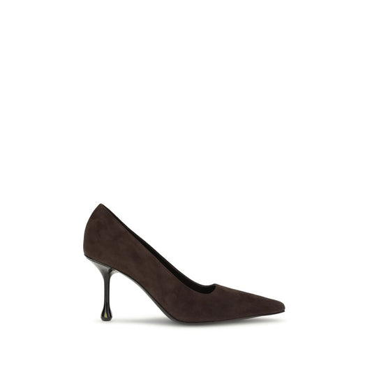 High-Heel Pumps Heels by Jimmy Choo for women in bos taurus calf & goatskin suede leather and brown showcases a effortlessly elegant silhouette as Women's Bos Taurus Calf & Goatskin Suede Leather High-Heel Pumps Heels, featuring a effortlessly elegant high-heel and a effortlessly elegant pointed toe style for an elegant look.