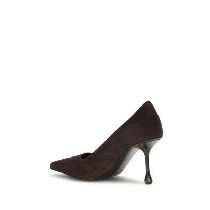 High-Heel Pumps Heels by Jimmy Choo for women in bos taurus calf & goatskin suede leather brown features an effortlessly chic silhouette from the Women's Bos Taurus Calf & Goatskin Suede Leather High-Heel Pumps Heels collection, showcasing a high-heel and effortlessly chic pointed toe style for a effortlessly chic look.