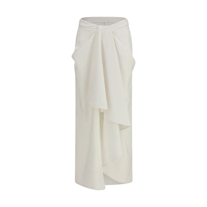 Skirt by Givenchy for women in mohair leather & merino wool white features a contoured silhouette from the Women's Wrap Mohair Leather & Merino Wool Long Skirt collection, characterized by its contoured long for a contoured finish.