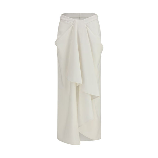 Skirt by Givenchy for women in mohair leather & merino wool white features a contoured silhouette from the Women's Wrap Mohair Leather & Merino Wool Long Skirt collection, characterized by its contoured long for a contoured finish.