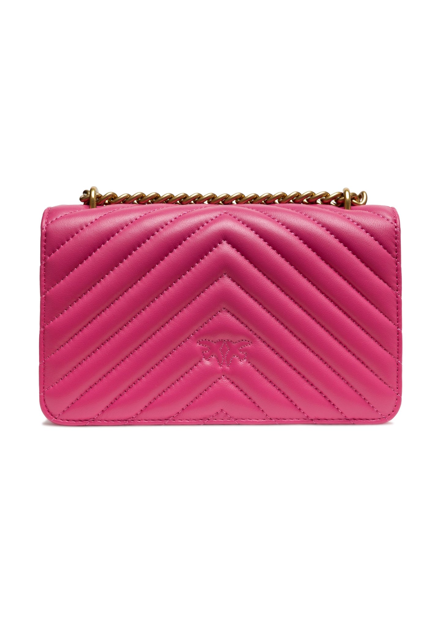 Shoulder Bag by PINKO for women in cotton & leather pink & chevron presents a statuesque silhouette, showcasing a secure zipper & buckle and statuesque built-in-compartments with versatile shoulder-strap & adjustable-strap for a sophisticated look.