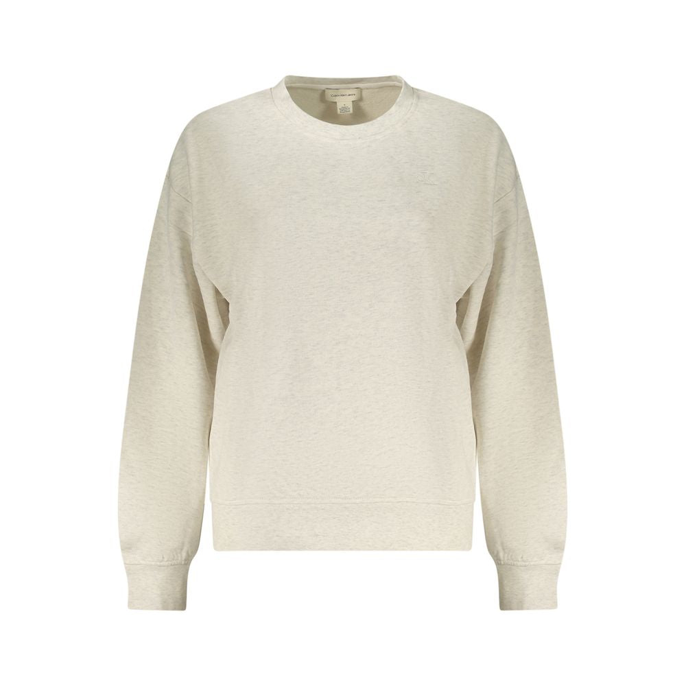 Sweatshirt by Calvin Klein for women in cotton gray features an exquisite silhouette, showcasing and crew neckline details for a exquisite look.