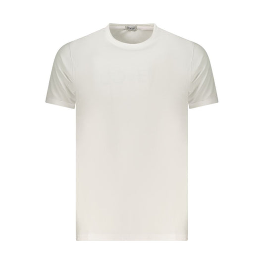 T-Shirt by Coveri Moving for men in cotton white & print showcases a fashionable silhouette, elegantly detailed with a fashionable and crew neckline for a sophisticated, high-fashion look.