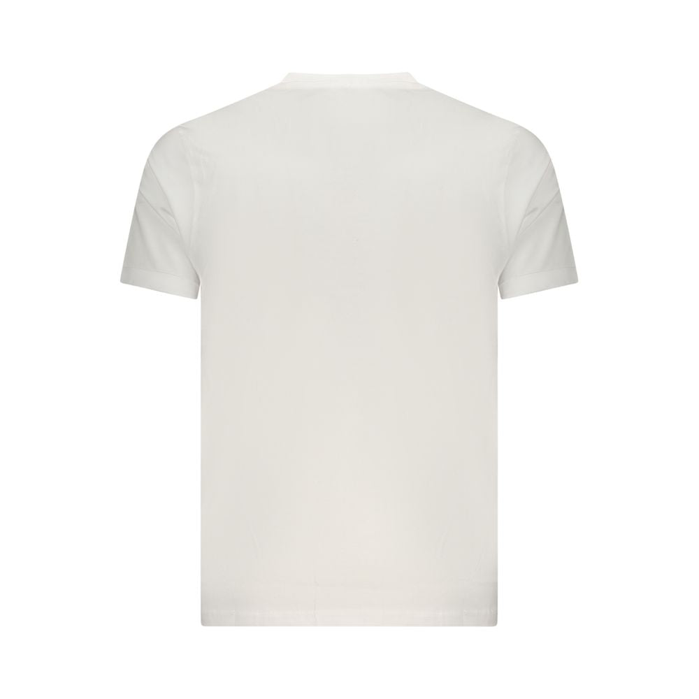 T-Shirt by Coveri Moving for men in cotton white & print showcases a unassuming silhouette, artfully detailed with a refined crew neckline and unassuming for a sophisticated, contemporary look.