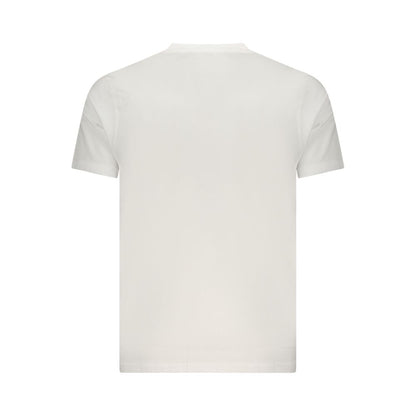 T-Shirt by Coveri Moving for men in cotton white & print showcases a unassuming silhouette, artfully detailed with a refined crew neckline and unassuming for a sophisticated, contemporary look.