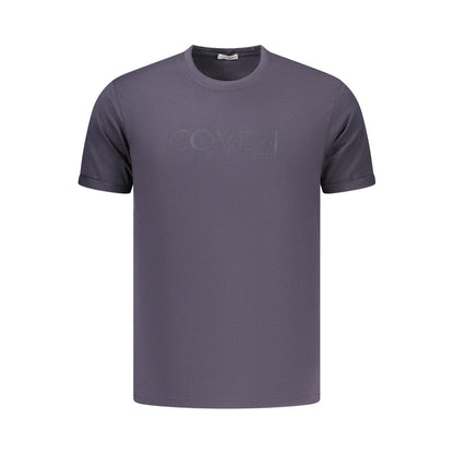 T-Shirt by Coveri Moving for men in cotton blue & print features an edgy silhouette, meticulously detailed with a sophisticated and crew neckline for a truly edgy finish.