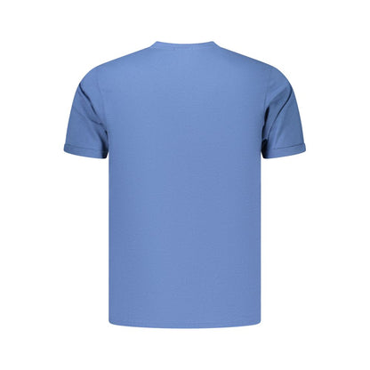 T-Shirt by Coveri Moving for men in cotton blue & print features an edgy silhouette, meticulously detailed with a sophisticated and crew neckline for a truly edgy finish.