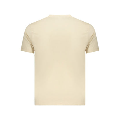 T-Shirt by Coveri Moving for men in cotton beige & print showcases a chic silhouette, artfully detailed with a chic crew neckline and for a chic finish.
