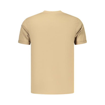 T-Shirt by Coveri Moving for men in cotton brown & print showcases a chic silhouette, artfully detailed with a chic crew neckline and for a chic finish.