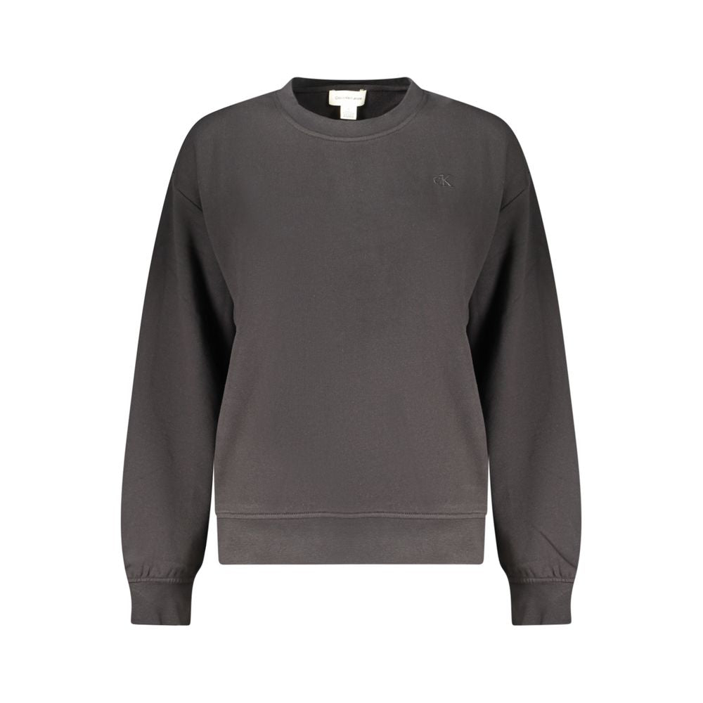 Sweatshirt by Calvin Klein for women in cotton black features a unrivaled silhouette with a refined crew neckline and unrivaled detailing for a sophisticated look.