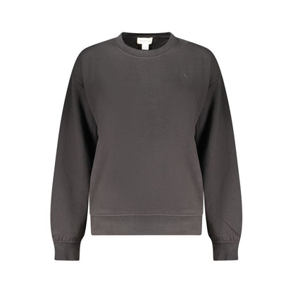 Sweatshirt by Calvin Klein for women in cotton black features a unrivaled silhouette with a refined crew neckline and unrivaled detailing for a sophisticated look.