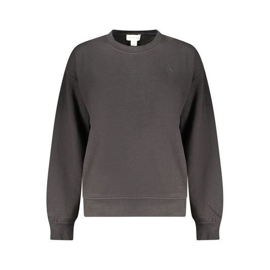 Sweatshirt by Calvin Klein for women in cotton black features a unrivaled silhouette with a refined crew neckline and unrivaled detailing for a sophisticated look.