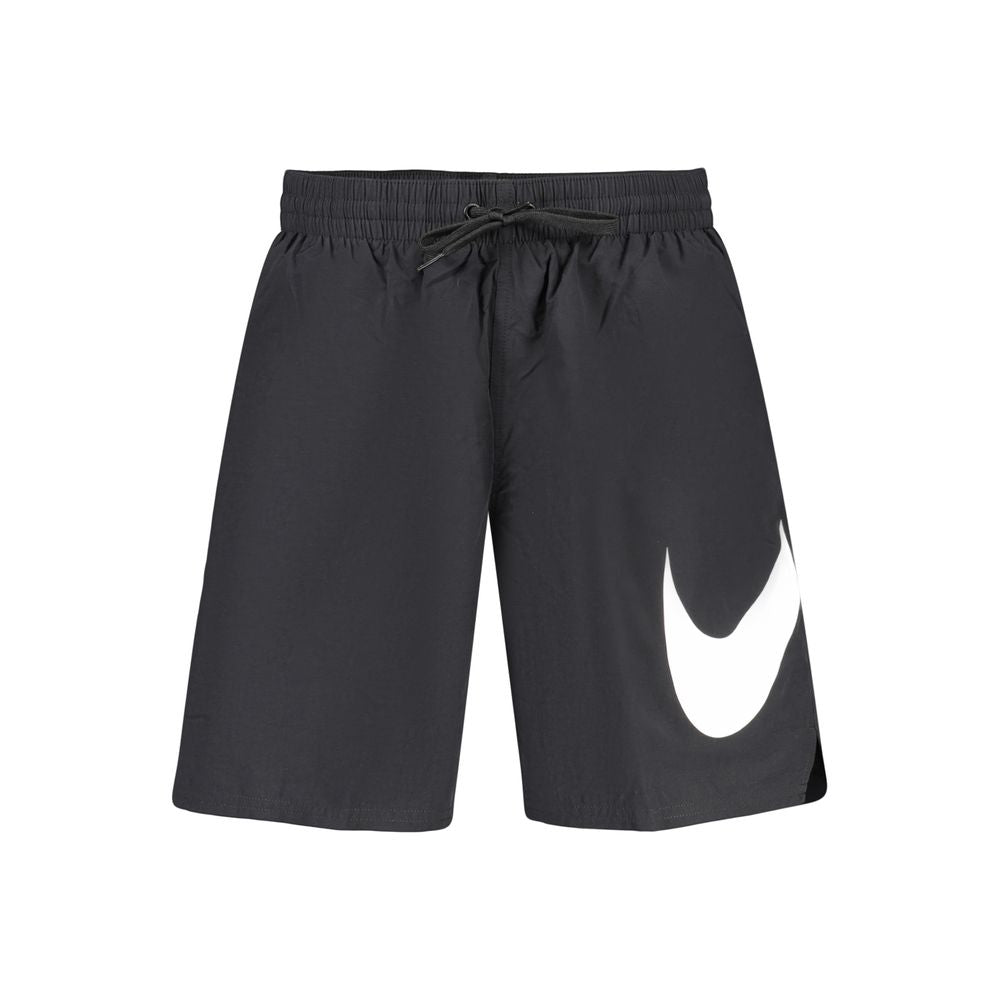 Swimwear by Nike for men in polyester black & print features an beach ready silhouette, showcasing the beach ready design of the Waves Men's Polyester Swimwear for a sophisticated poolside look.