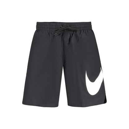 Swimwear by Nike for men in polyester black & print features an beach ready silhouette, showcasing the beach ready design of the Waves Men's Polyester Swimwear for a sophisticated poolside look.