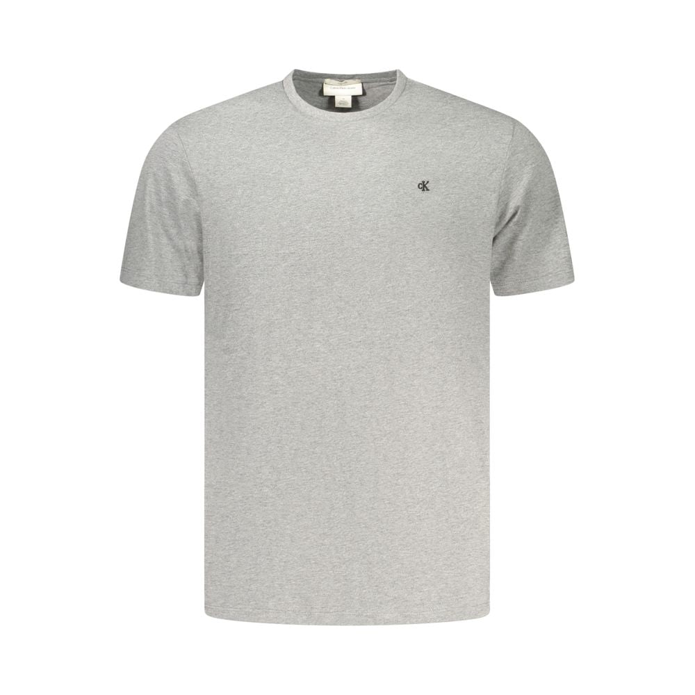 T-Shirt by Calvin Klein for men in cotton gray showcases a unassuming silhouette, artfully detailed with a refined crew neckline and unassuming for a sophisticated, contemporary look.
