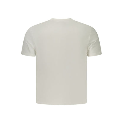 T-Shirt by Calvin Klein for men in cotton white & print showcases a dramatic silhouette, elegantly detailed with a dramatic crew neckline and for a truly dramatic finish.