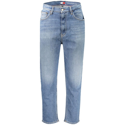 Jeans by Tommy Hilfiger for women in denim cotton blue presents a tailored silhouette, showcasing a tailored tapered-leg & mom and long cut with a refined for a truly tailored aesthetic.