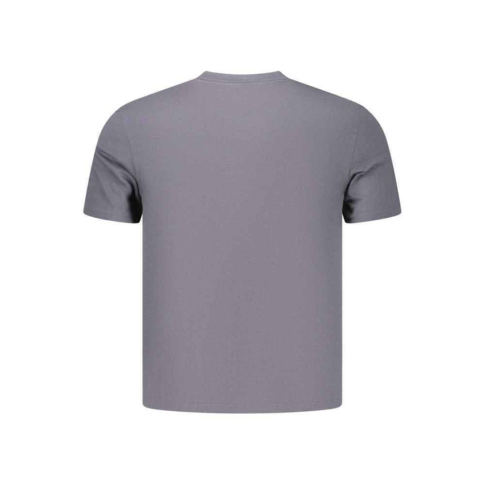 T-Shirt by Calvin Klein for men in cotton gray & print showcases a chic silhouette, artfully detailed with a chic and for a chic finish.