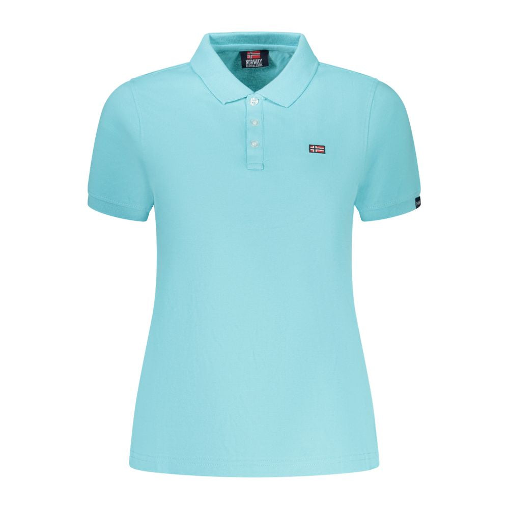 Polo Shirt by Norway 1963 for women in cotton blue showcases a sharp silhouette, detailed with a refined and sharp for a sophisticated finish.