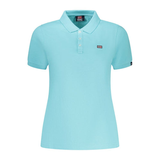 Polo Shirt by Norway 1963 for women in cotton blue showcases a sharp silhouette, detailed with a refined and sharp for a sophisticated finish.