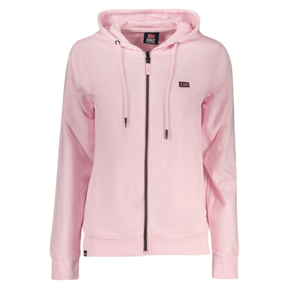 Hooded Sweatshirt Hoodie by Norway 1963 for women in cotton pink features an dramatic silhouette, showcasing a sophisticated hooded neckline and dramatic for a refined, modern aesthetic.