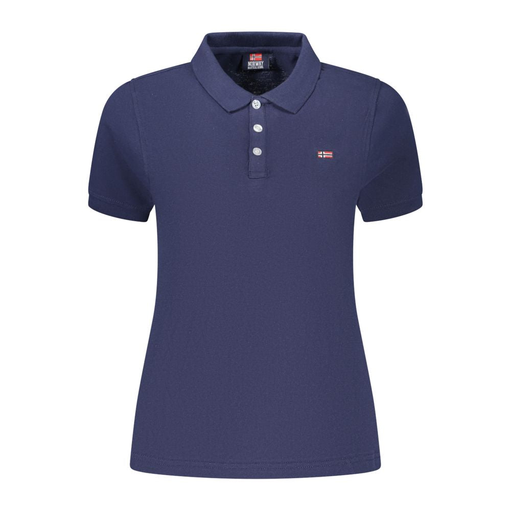 Polo Shirt by Norway 1963 for women in cotton blue showcases a sharp silhouette, detailed with a refined and sharp for a sophisticated finish.