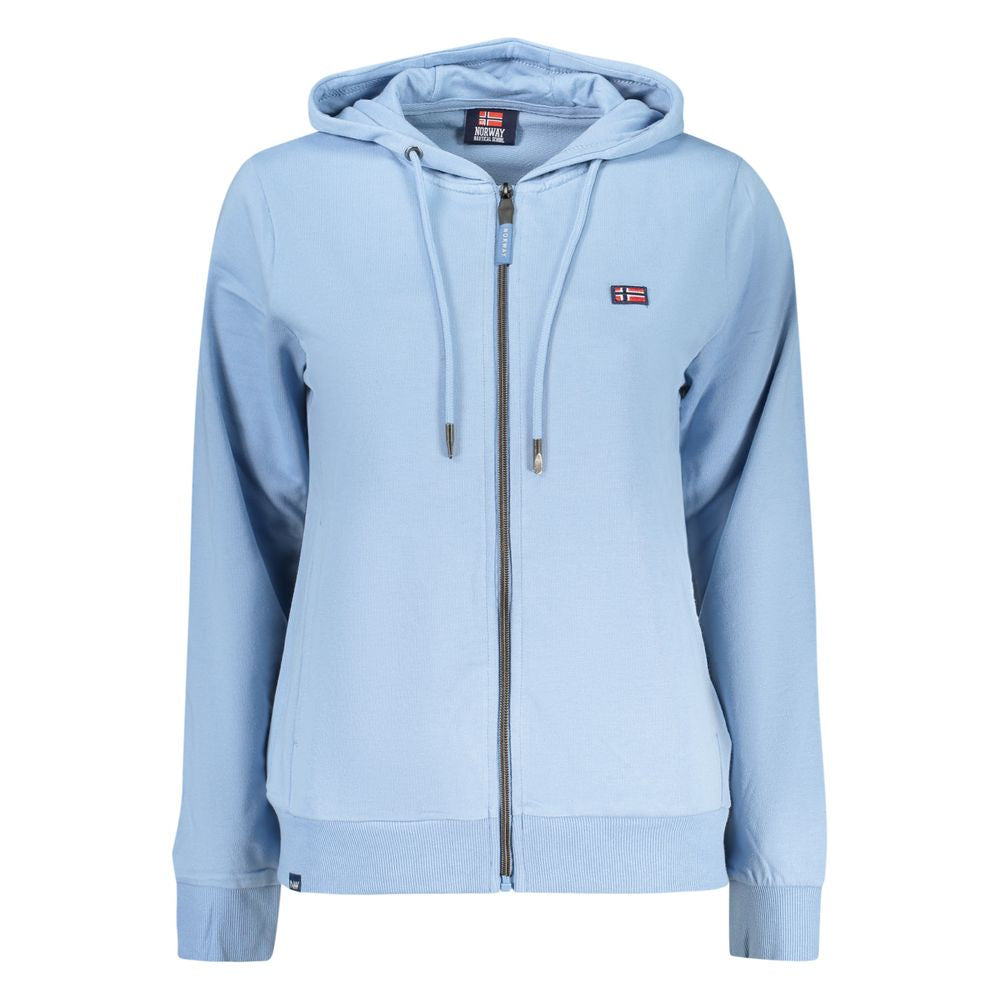 Hooded Sweatshirt Hoodie by Norway 1963 for women in cotton blue features a slouchy chic silhouette, detailed with a slouchy chic and a signature hooded neckline for an elevated aesthetic.