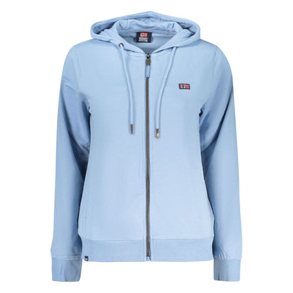 Hooded Sweatshirt Hoodie by Norway 1963 for women in cotton blue features a slouchy chic silhouette, detailed with a slouchy chic and a signature hooded neckline for an elevated aesthetic.