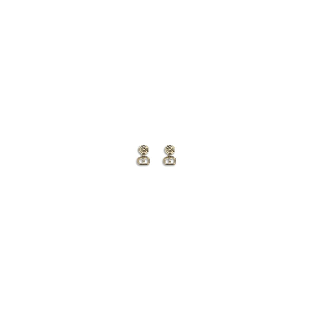 Earrings by Valentino Garavani for women in bos taurus calf leather bicolour showcases a enchanting silhouette, artfully incorporating the intricate seen in the Women's Brass Earrings.