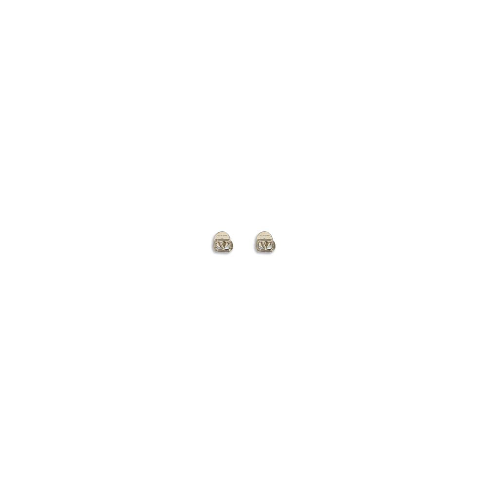 Earrings by Valentino Garavani for women in bos taurus calf leather gold features an ornate from the Women's Gold Brass Earrings collection, showcasing a ornate finish that embodies sophisticated luxury.