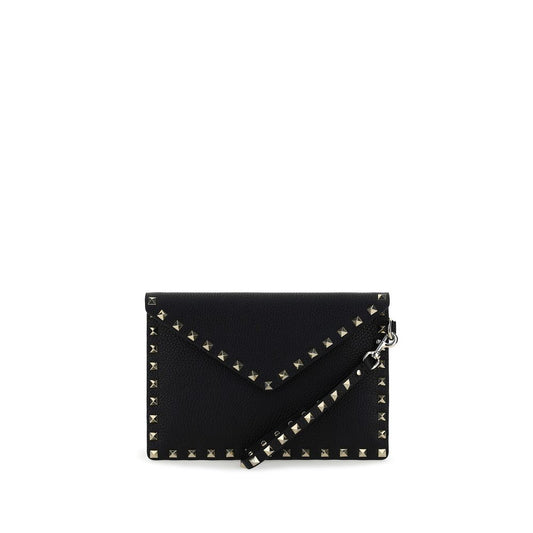 Cardholder Wallet by Valentino Garavani for women in bos taurus calfskin leather black & signature showcases a enchanting silhouette, artfully detailed with the signature style of the Rockstud Bos Taurus Calfskin Leather Cardholder Wallet and functional card-organization compact-design.