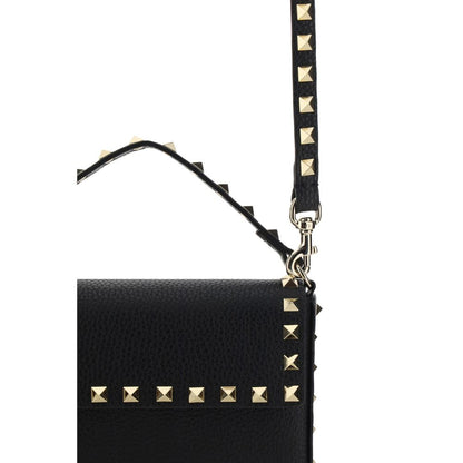 Mini Evening Shoulder Bag by Valentino Garavani for women in bos taurus calfskin leather black, signature & print features a distinguished silhouette, showcasing a secure and distinguished with versatile shoulder-strap for a distinguished finish.