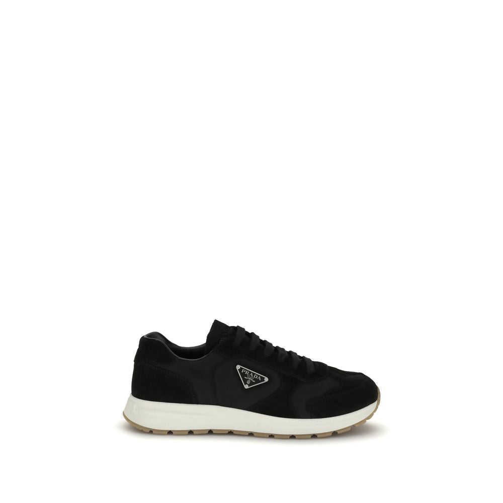 Athletic Sneakers Prada men nylon polyamide leather black featuring a avant-garde Men's Athletic Nylon Polyamide Leather Sneakers design with a avant-garde athletic style for a refined finish.