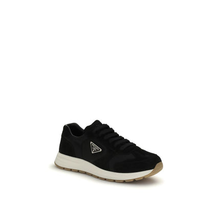 Athletic Sneakers by Prada for men in nylon polyamide leather black features an effortless chic silhouette, showcasing the signature athletic style of the Men's Athletic Nylon Polyamide Leather Sneakers collection with a truly effortless chic finish.