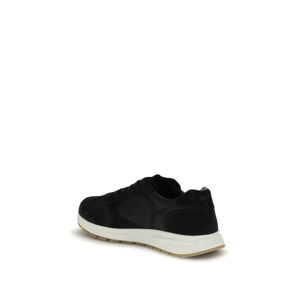 Athletic Sneakers by Prada for men in nylon polyamide leather black features an timeless silhouette from the Men's Athletic Nylon Polyamide Leather Sneakers collection, showcasing a timeless athletic style for a timeless look.
