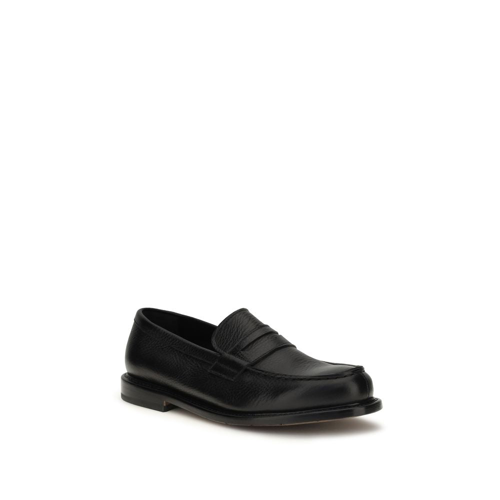 Loafer Slip-On Shoes by Premiata for men in bos taurus calfskin leather black showcases a resplendent Men's Bos Taurus Calfskin Leather Loafer Slip-On Shoes aesthetic, defined by its resplendent and elegant .