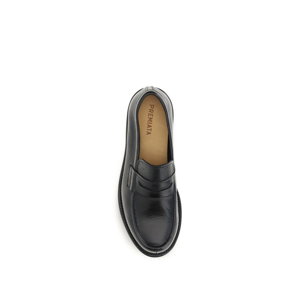 Loafer Slip-On Shoes by Premiata for men in bos taurus calfskin leather black features an ergonomic silhouette, perfectly showcasing Men's Bos Taurus Calfskin Leather Loafer Slip-On Shoes with its distinct and elegant .