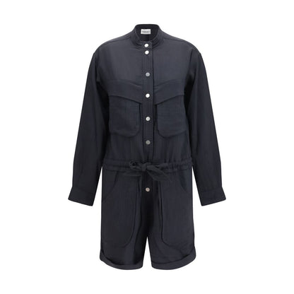 One-Piece by Isabel Marant Étoile for women in polyamide viscose & cotton black & toile features a trendy silhouette, showcasing a sophisticated mandarin neckline and long-sleeve for a trendy finish.