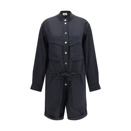 One-Piece by Isabel Marant Étoile for women in polyamide viscose & cotton black & toile features a trendy silhouette, showcasing a sophisticated mandarin neckline and long-sleeve for a trendy finish.